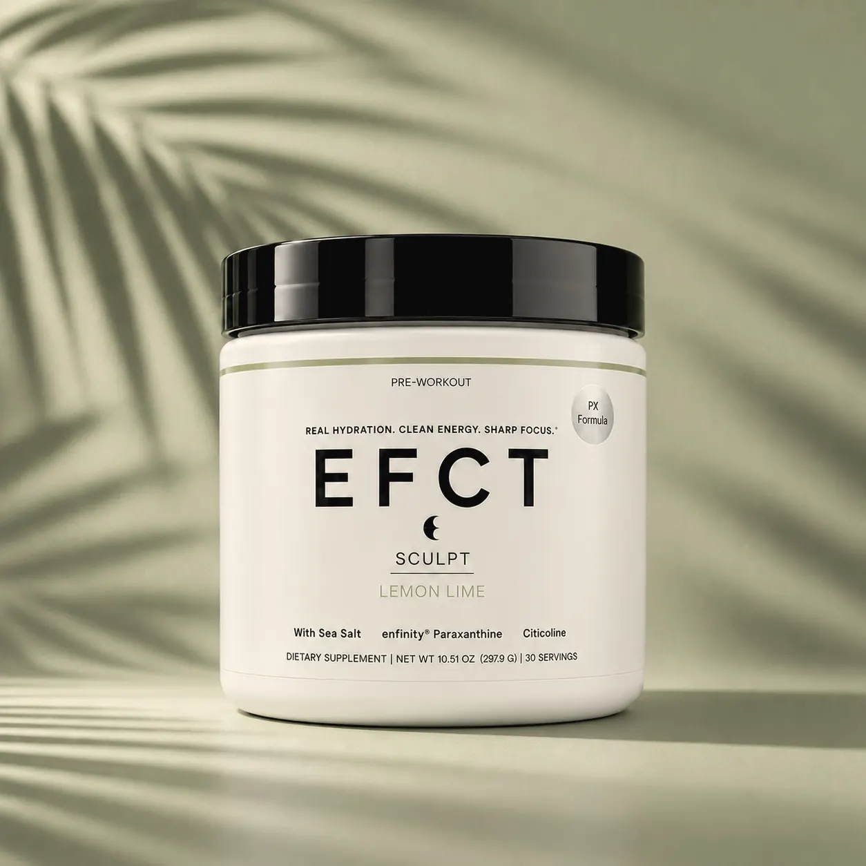 The EFCT SCULPT Lemon Lime tub under palm shadows